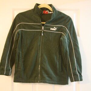 Puma Boy's Fleece Full-Zip Sweatshirt Jacket, Size Boys Small, Green